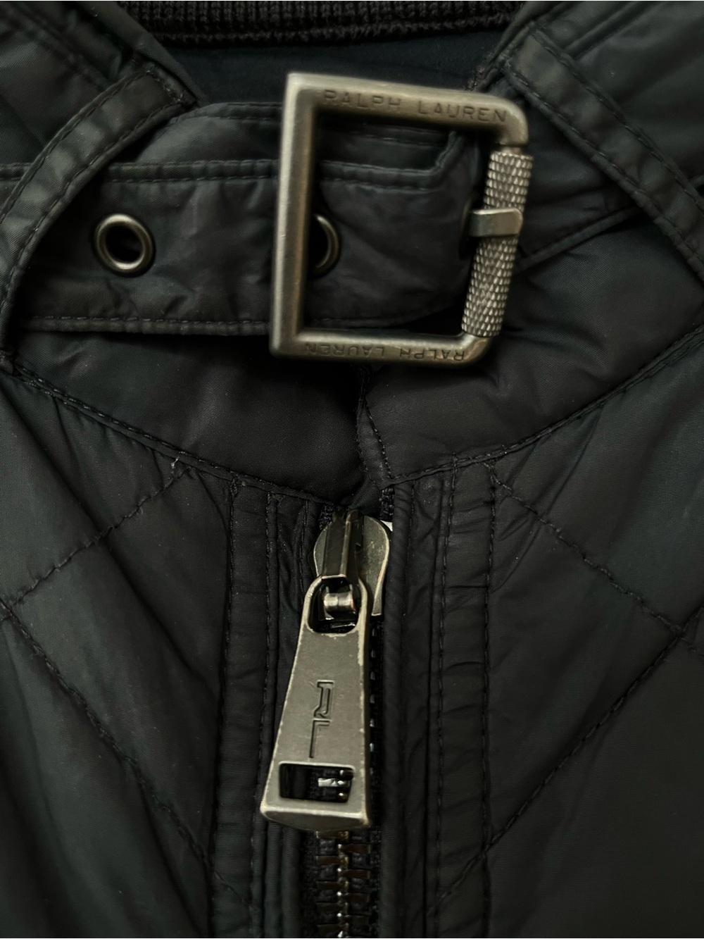 Polo by Ralph Lauren Black Quilted Bomber/Moto Jacket-XL - Picture 2 of 14
